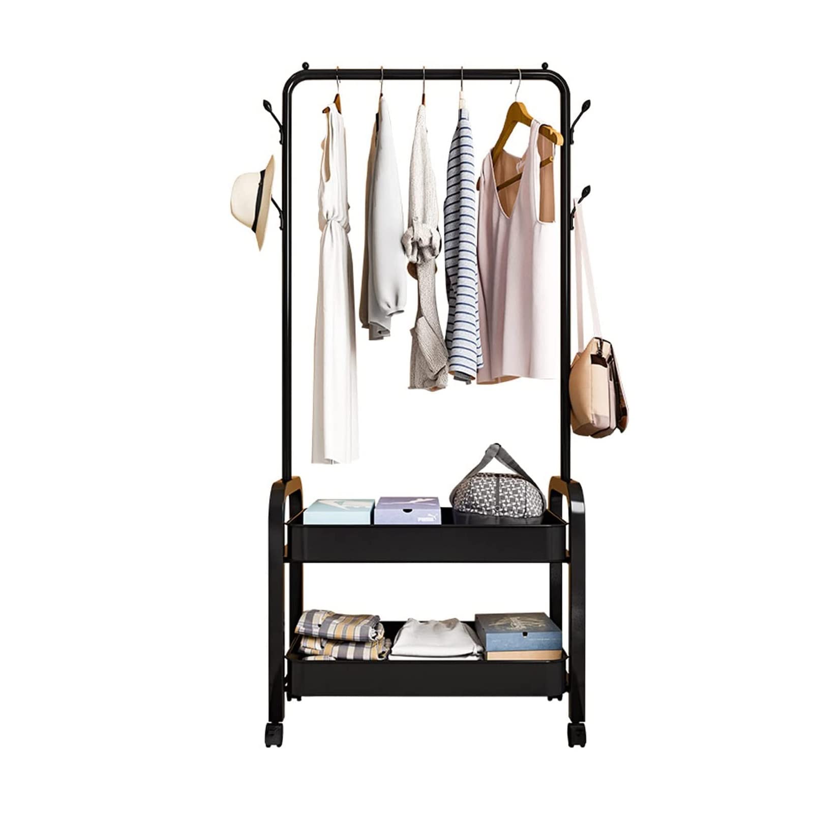 Porte-vêtements pour l'entrée et la chambre avec étagères de rangement