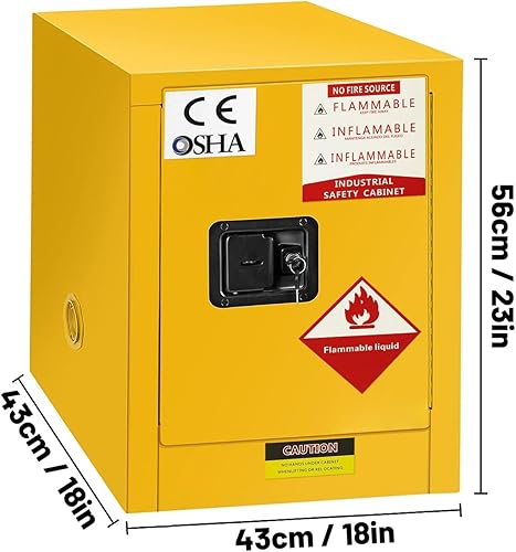 Vista 20 de Gabinete de seguridad inflamable de 18.11 x 18.11 x 35.5 pulgadas, gabinete de almacenamiento inflamable grueso de acero galvanizado, gabinete a