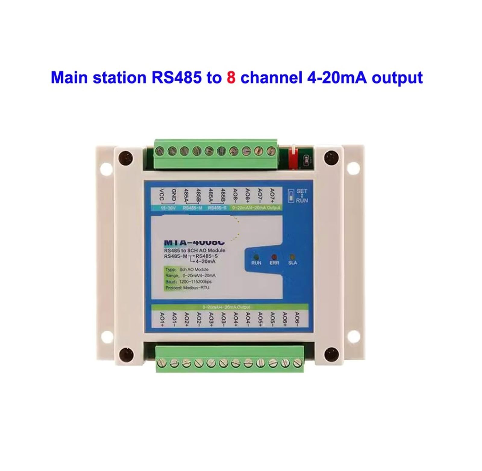 Master Station RS485 à 2 4 8 canaux 4-20 mA Station esclave 485 à 4-20 mA Sortie analogique AO (kit 4 canaux 20 mA)