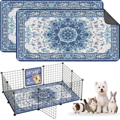 Image of Washable Guinea Pig Pee Pads,Reusable Guinea Pig Cage Liner 2 Pack
