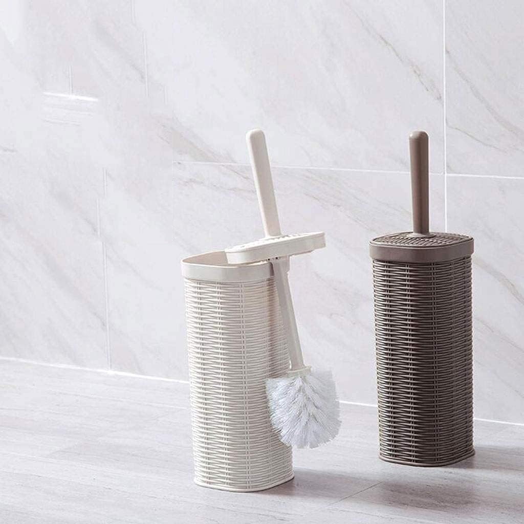 Toilet Brush Toilet Brush and Holders Bathroom WC Toilet Brushes Plastic Scrubber Set Toilet Bowl Brush Toilet Brushes for Home Bathroom (Color : Beige)