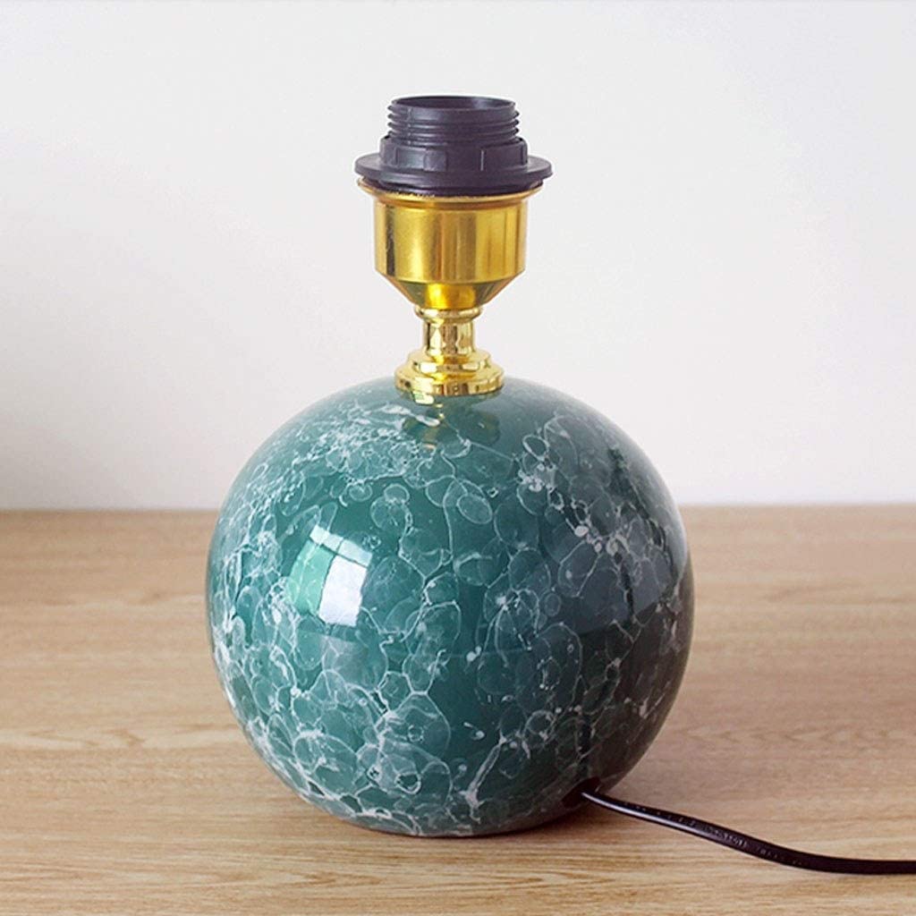 Lampka nocna Retro Ceramiczna Lampa Stołowa Sypialnia Salon Biuro LED Lampa Biurkowa Lampka Nocna Abażur Z Tkaniny E27 Lampa Stołowa lampa stołowa (Color : Dark green, Size : Remote Control Switch)