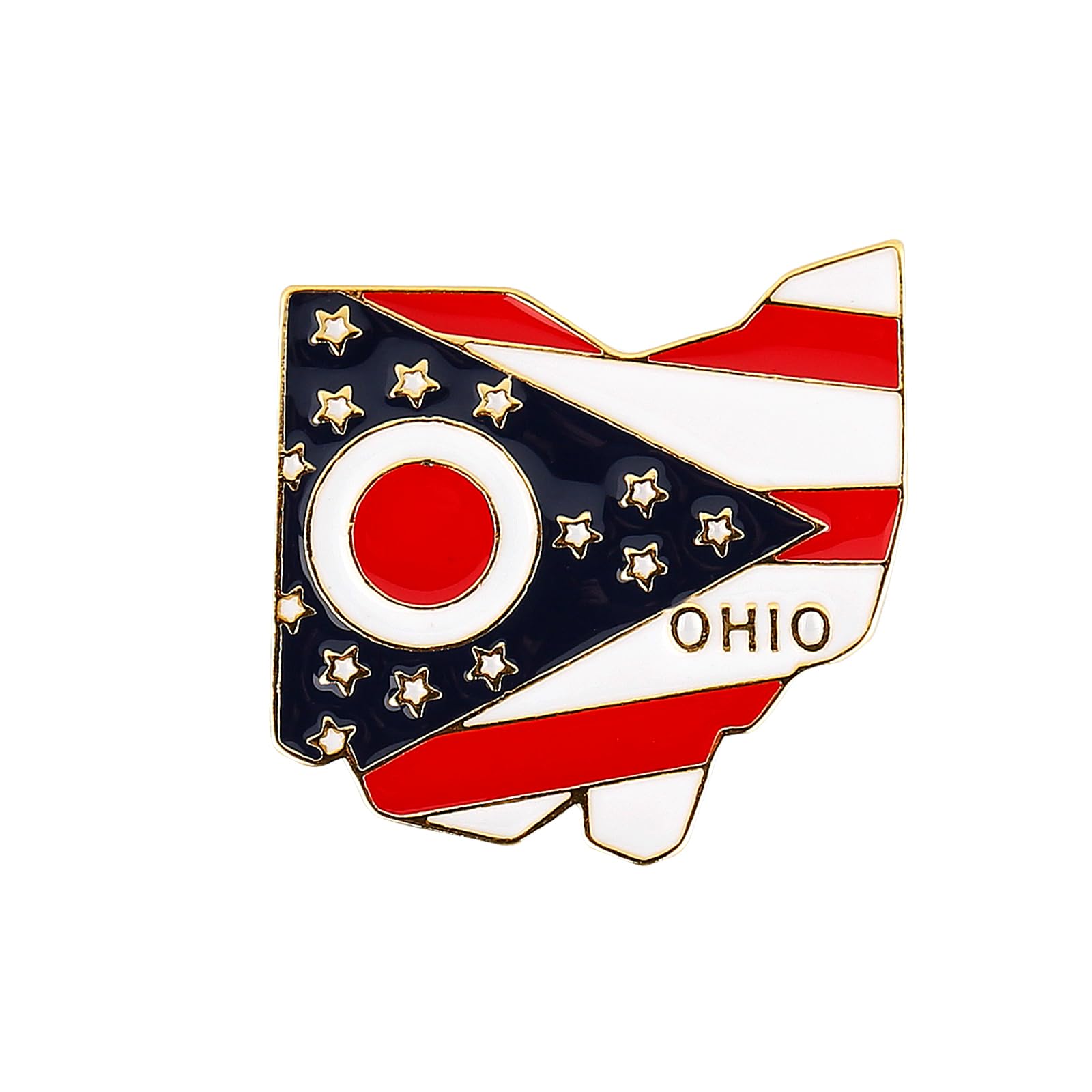 State Shaped Map Lapel Metal Pin Enamel Brooch Keepsake Beautifully Designed for Backpack Hat