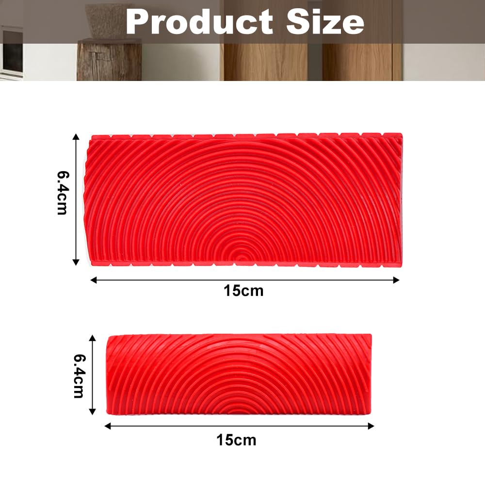 2 PCS Outil de Grain de Bois en Caoutchouc Peinture de Grain de Bois Peinture Imitation Grain Grain à Effet Bois pour Murs Meubles Portes en Bois Cadres de Fenêtres