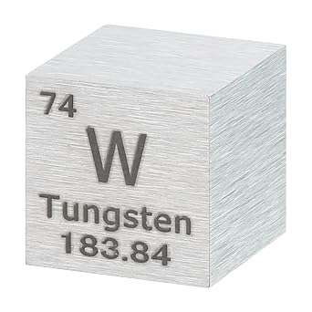 uxcell Tungsten Cube, 0.5 Inch High Density Metal Element Cube Metal Density Cube for Chemical Elements Collection Science Education Experiment Application, Silver