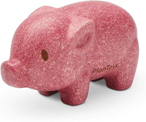 Miniatura 7 de PlanToys Juego de 4 piezas de animales de granja (6127)  Hecho de madera de caucho y pinturas y tintes no tóxicos  PlanWood ecológico