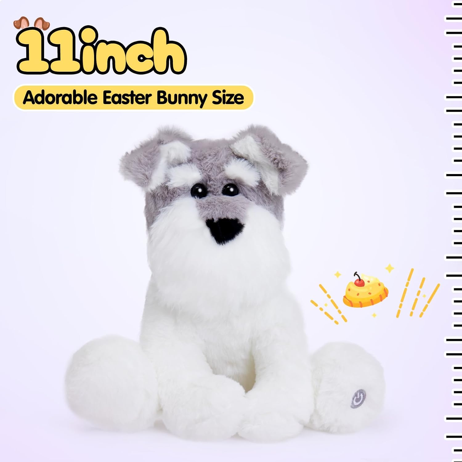 Light Up Schnauzer Plush Toy – Soft Glowing Dog Stuffed Animal Toys, Cuddly Schnauzer Stuffed Animal, Cute Schnauzer Plush Pillow Gift for Kids,Girls,Boys,11''