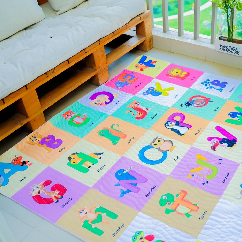 Happy Matty Alphabet Print Picnic Mat – 1.4m x 1m | Yoga & Kids