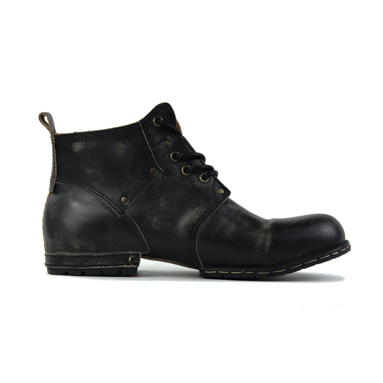 OSSTONE Mężczyźni Buty Zimowe Prawdziwa Skóra do Kostki Bojowe Kamuflaż Chukka Boots OS-6015-1-B-R
