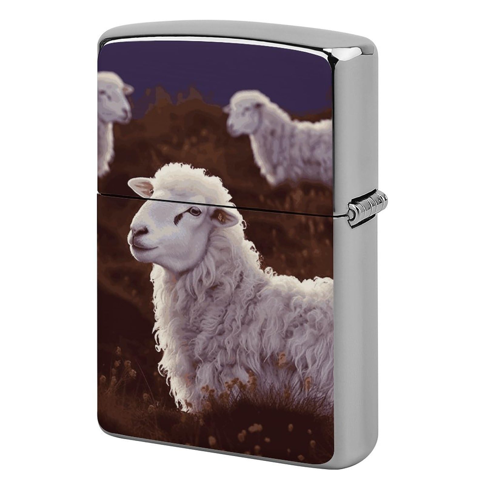 Sheep Lighter Case Vintage Metal Lighter Cover Reusable Lighter Protective Sleeve Unique Design Personalized Lighter Sleeve Holder Against Dust and Scratches