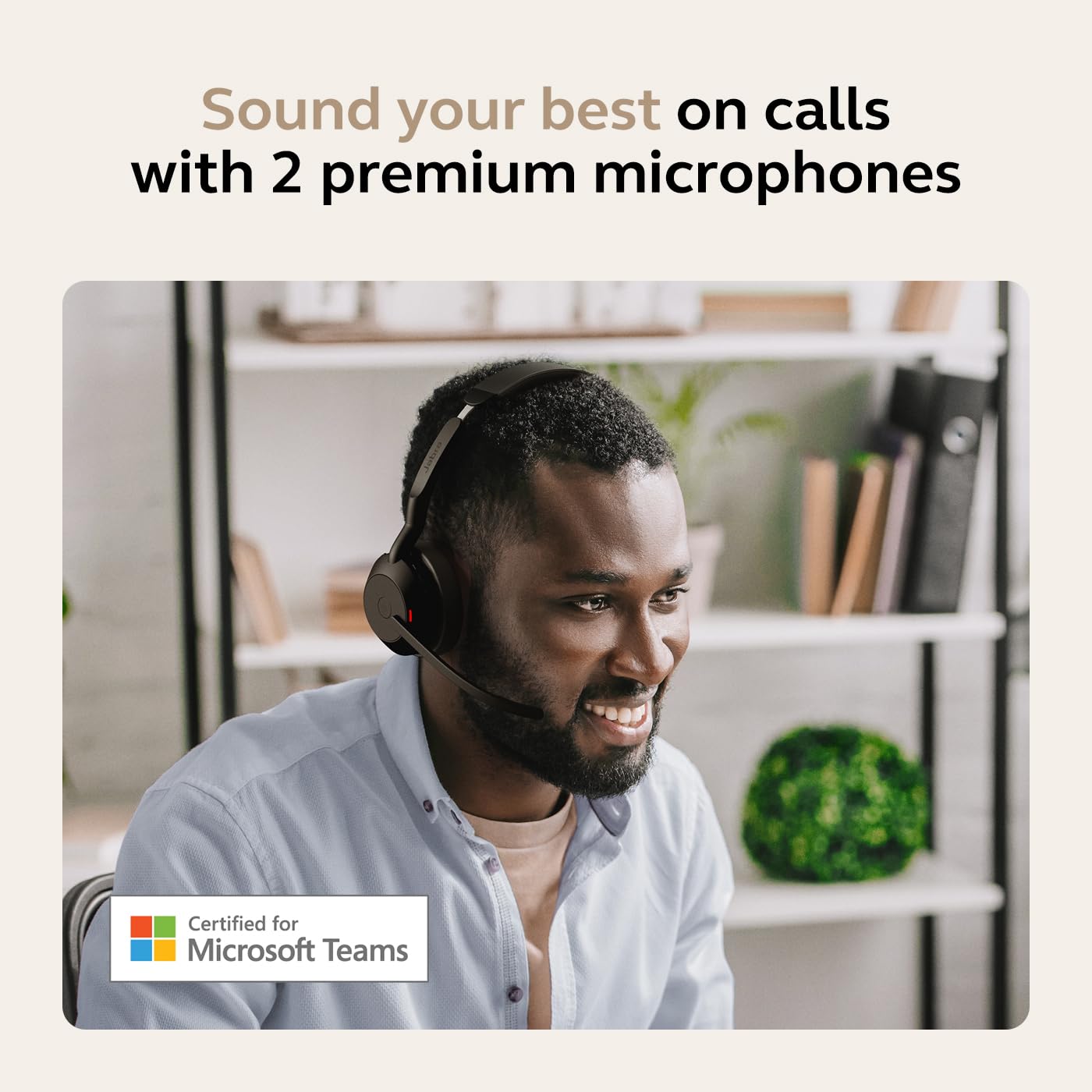 Jabra Evolve2 55 Mono - Cuffie wireless con tecnologia AirComfort, microfoni con cancellazione del rumore e cancellazione attiva del rumore, certificazione MS Teams, funziona con altre piattaforme
