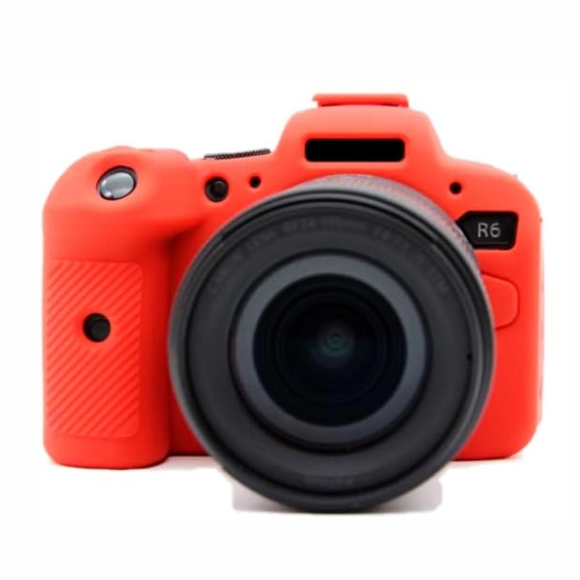 FOTOKINA R6 II Case, Fullbody Ultra-Thin Lightweight Rubber Soft Silicone Housing Case Bag Cover for Canon Eos /R6 Mark II (Black) (Red)-image-2