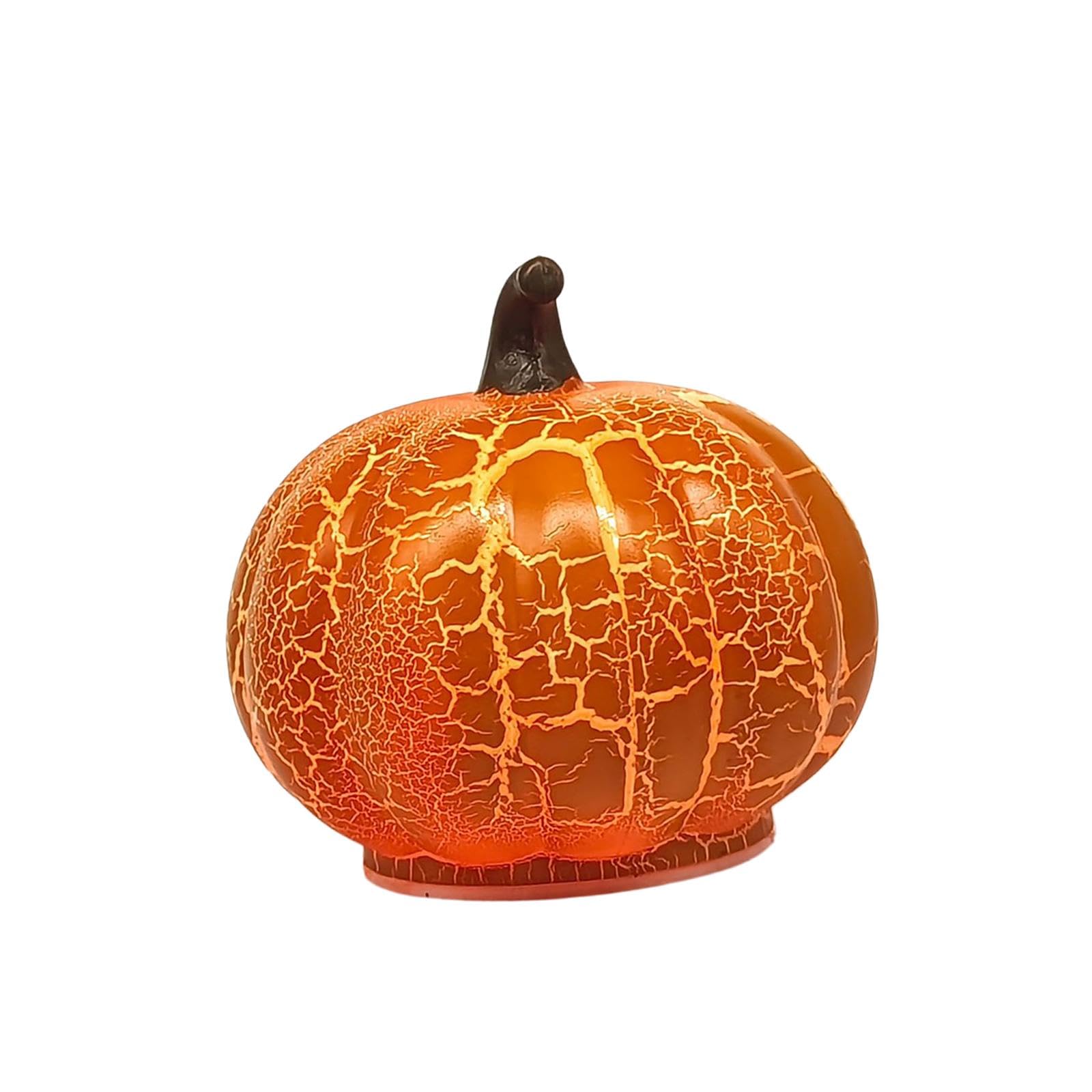 Of 4 Seasonal Windowsill Pumpkin Light Resin Warm Glow Halloween Accent for Entryway Shelf Tabletop Fall Decor Display Lighted Pumpkin Decoration Fall Tabletop Decor Halloween Windowsill Accent Resin