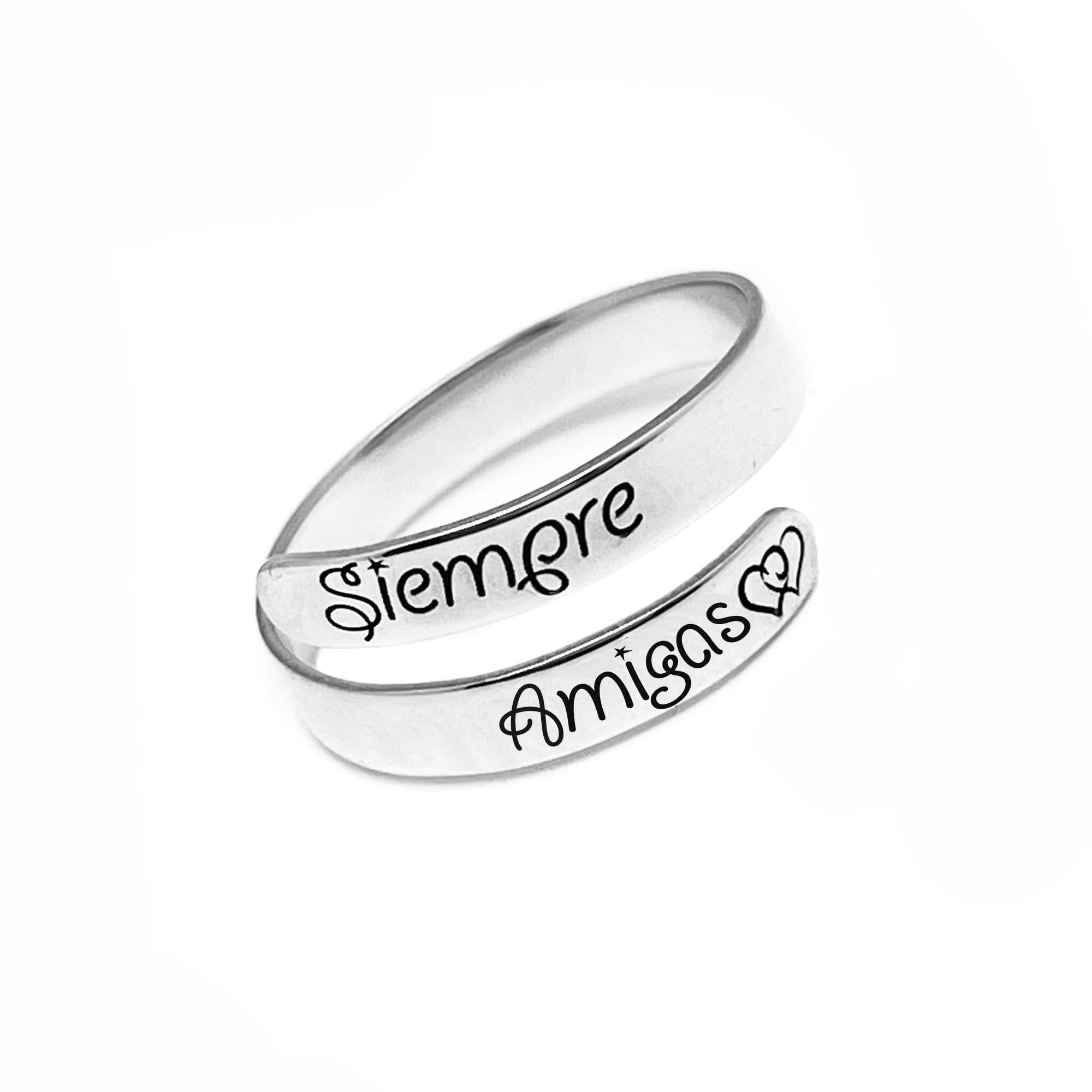Anillo para Mujer con Frases Personalizadas. Ajustable-Adaptable-Fabricado en Plata 925/1000. Regalo día de la Madre. Anillo Mujer. Modelo Fino