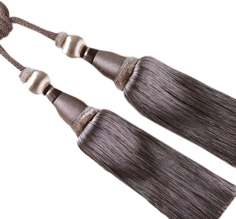 1 Pair Double Balls Simple Curtain Tassel Tiebacks Curtain Buckle Bandage Decorative Curtain Tassel Holdbacks Curtain Tiebacks Rope for Home Decor (Pale Mauve)