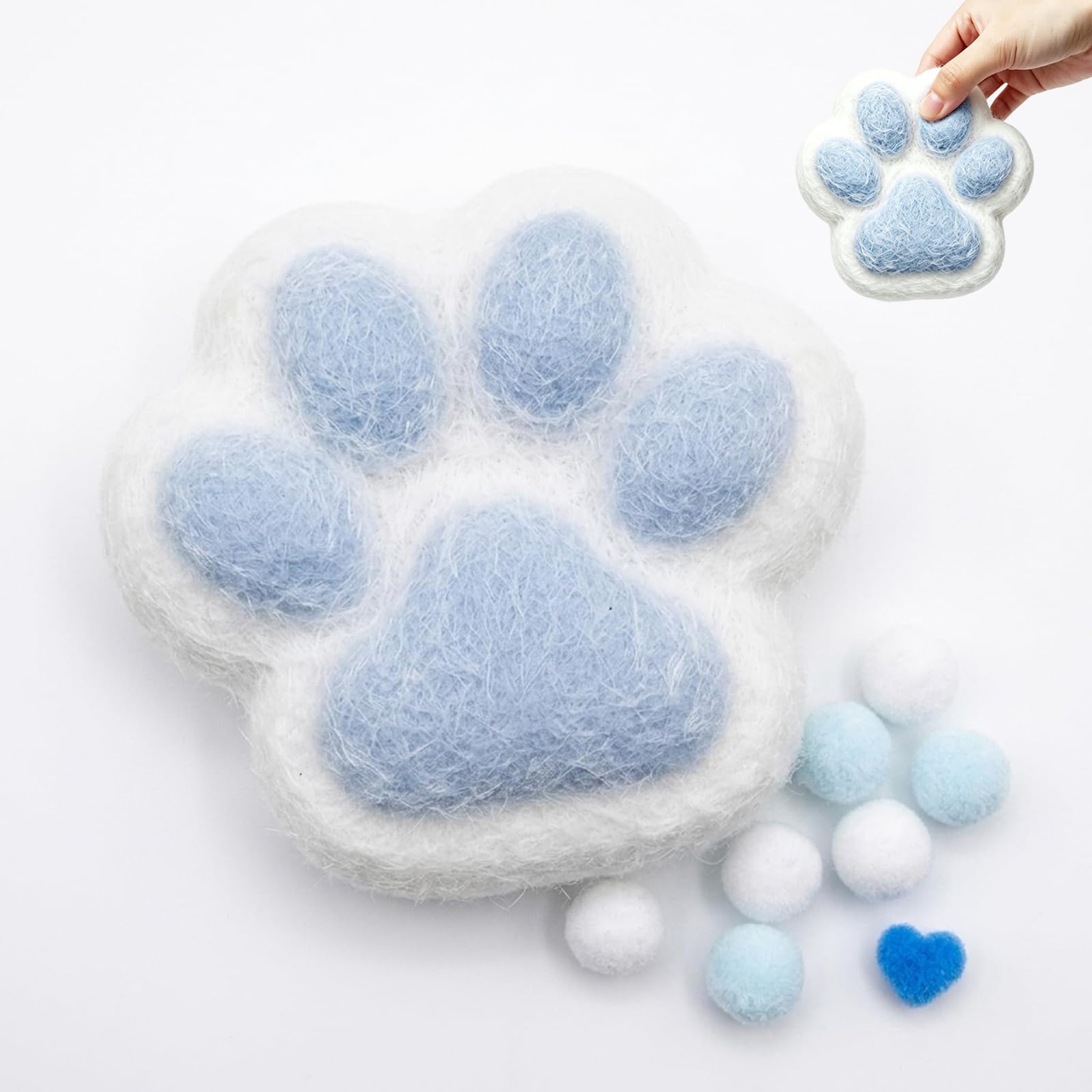 Squishy Pfote, Katzenpfoten Squishy, Entspannung anbieten für Büroarbeiter, Taba Squishy in Blau mit 12 cm Größe, Hilfsmittel zur Konzentrationsförderung und Entspannung