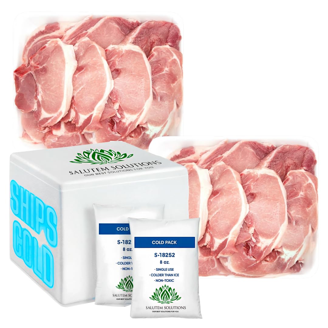 Salutem Vita - Bone-In Pork Loin Chop Assorted, 5 lb (actual weight may vary within 5%) - Pack of 2