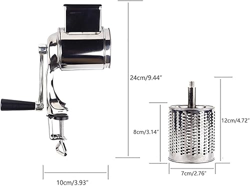 Miniatura 4 de Rallador giratorio de acero inoxidable 5 en 1, rallador de cocina, cortador de verduras, molinos de alimentos con 5 tambores inoxidables, para el