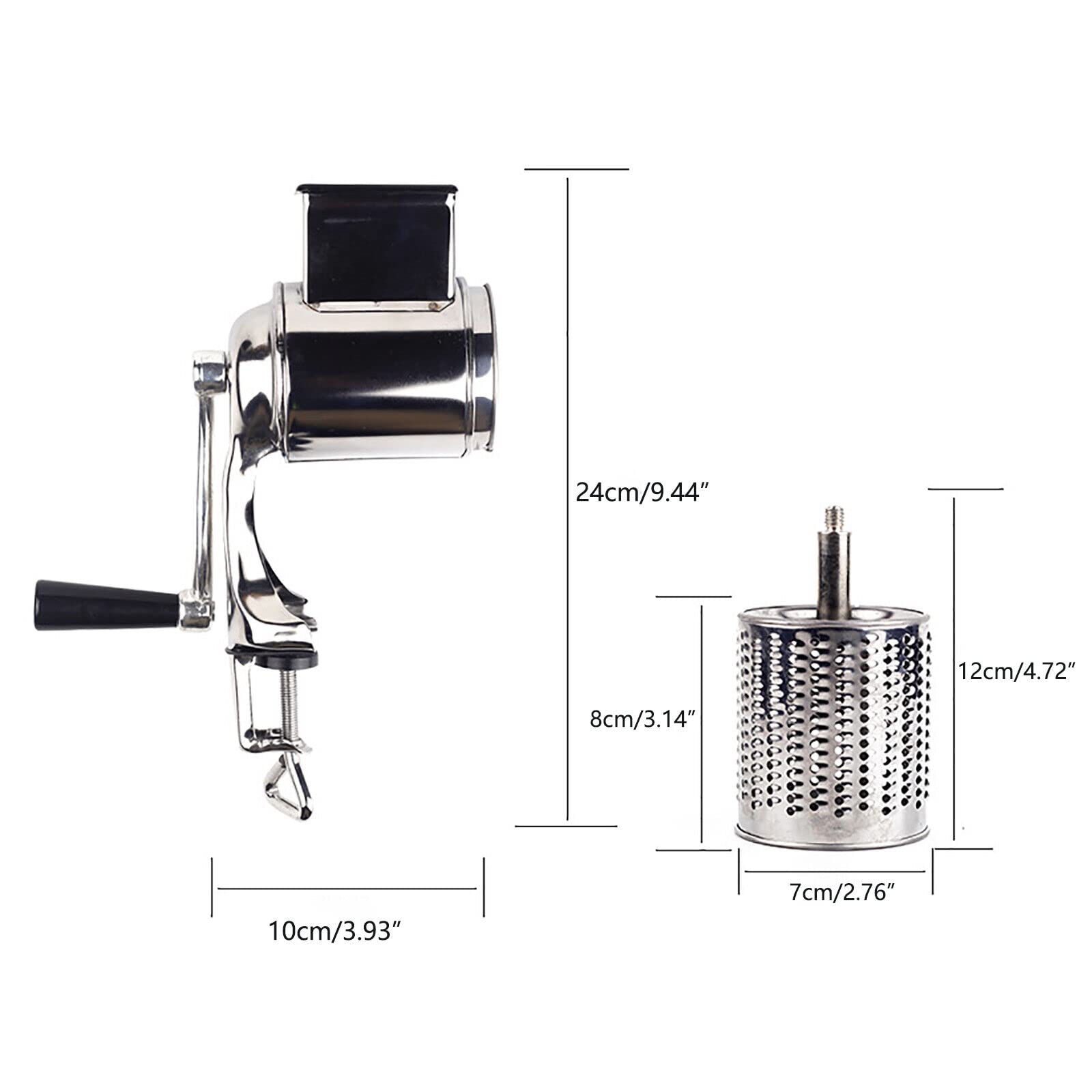 Grattugia per patate in acciaio inox manuale con 5 tamburi Grattugia Cucina Taglio Legumi Cucina Grattugia Spiralizzatore di Verdure Professionale Accessori