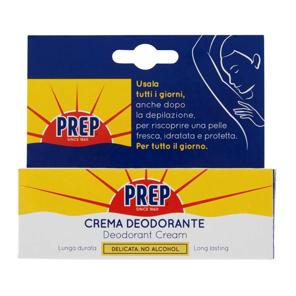 Prep, Crema Deodorante, Antitraspirante, Protezione 48h, per Pelli Sensibili, Senza Alcol, Coloranti e Conservanti (Confezione da 2)