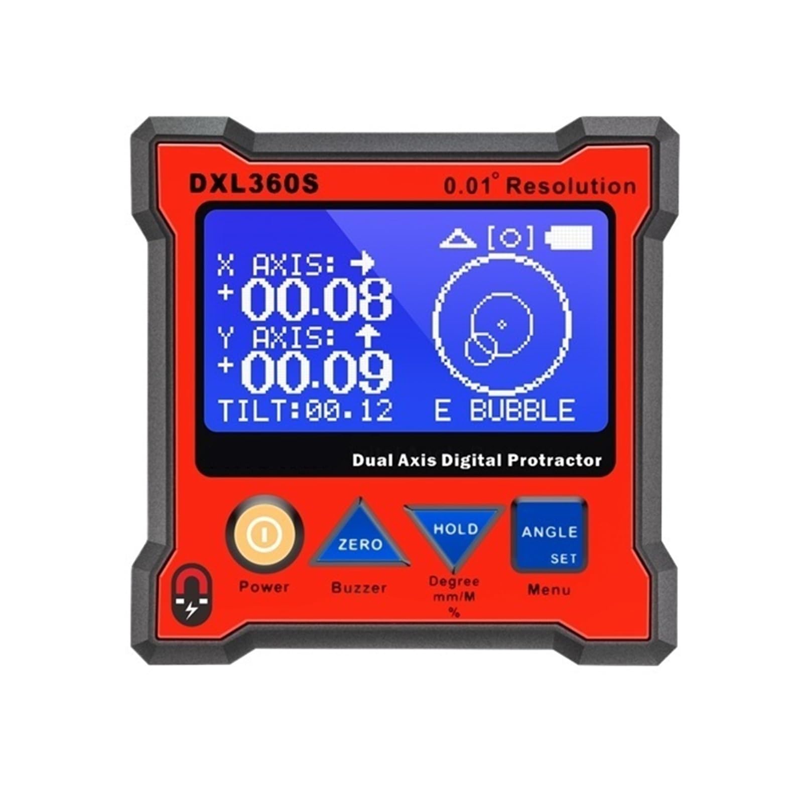 Livella elettronica con righello angolare magnetico, giroscopio, inclinometro digitale a doppio asse DXL360S(DXL360S)
