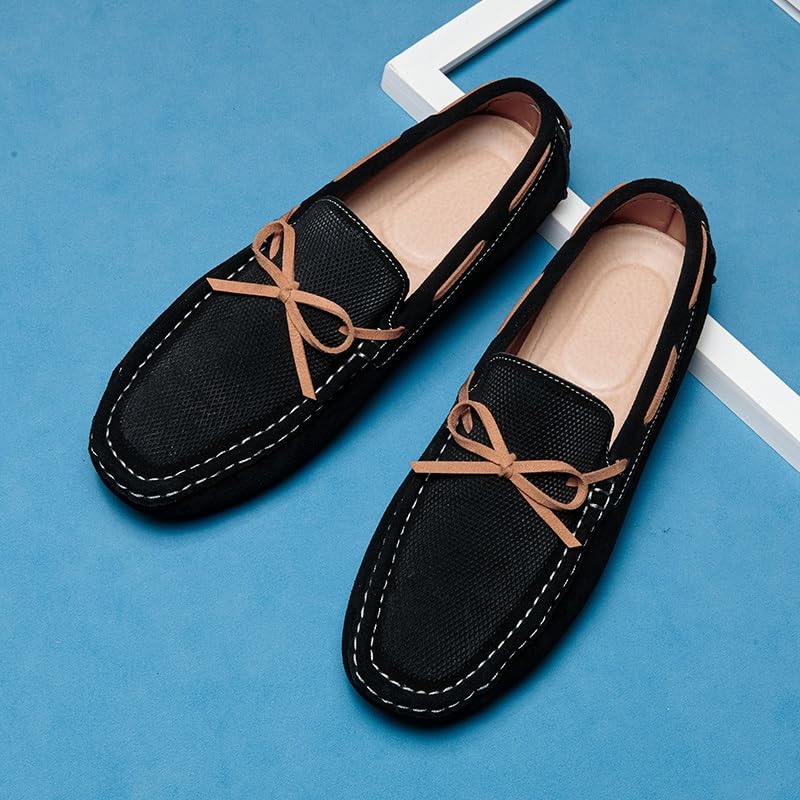 Loafers for Men Round Toe PU Leather Penny Boat Loafers Flat Heel Resistant Anti-Slip Prom Slip On4