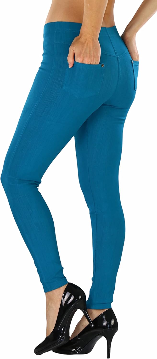 ToBeInStyle Women’s Easy Pull-On Denim Skinny Fit Comfort Stretch Leggings Jeggings - Image 2