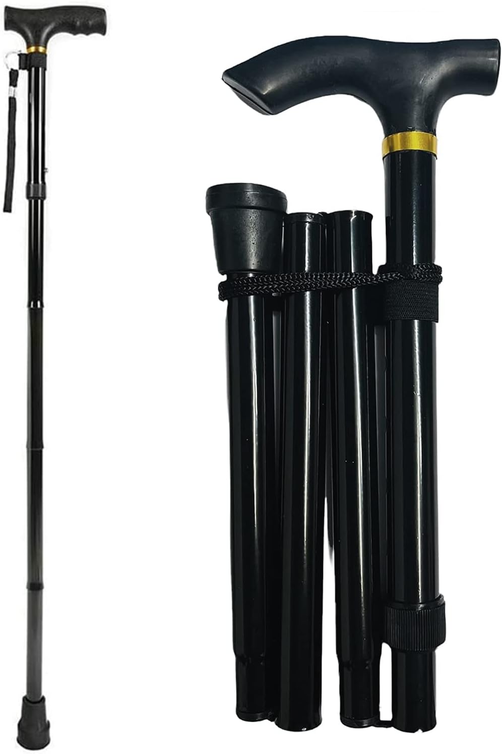 WSNDY Walking Stick, Adjustable Folding Walking Cane with Ergonomic