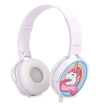 Jugutoz Unicorn Girls Wired Headphone Printed Gamer Stereo Headphones for All Android and iOS Devices, 3.5mm Jack - (Design As Per Availability)