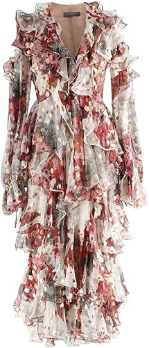 Alexander McQueen Vestido de Volantes con Volantes Florales Segunda Mano
