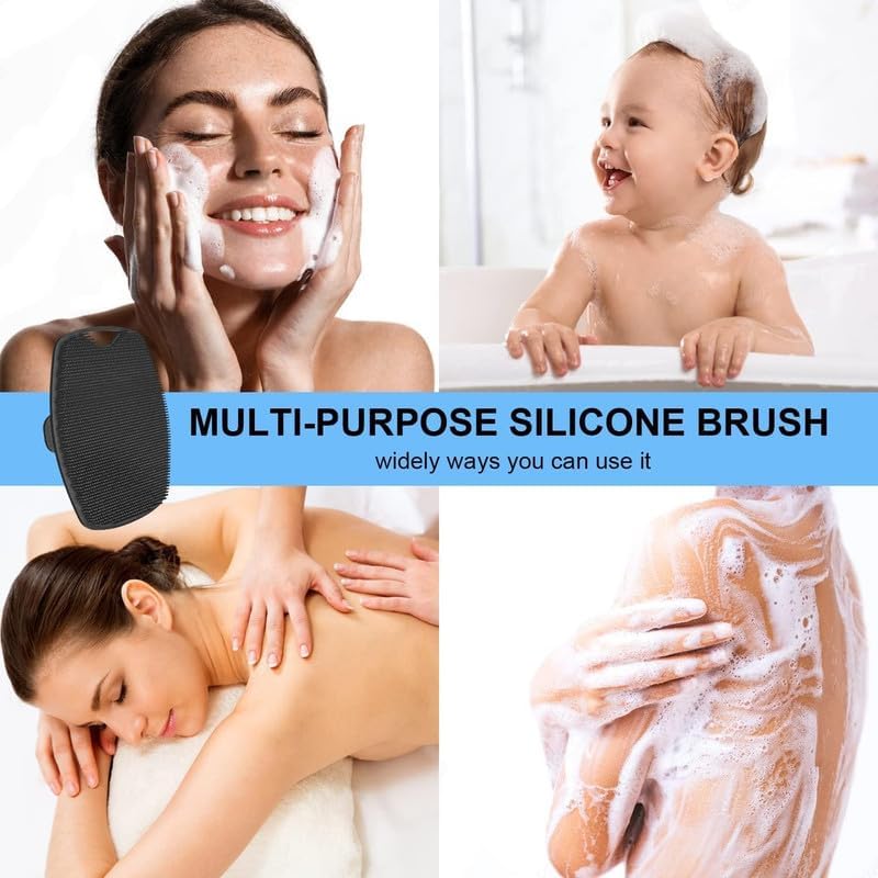 Image of Kimee Silicone Body Scrubber for Shower, Flexible Exfoliating Bath Pad, Deep Cleansing Skin Scrubber for Men & Women, Quick Dry Hygienic Body Wash Brush, Lightweight Easy Grip Design