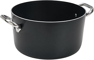 Pentole Agnelli, ALSA104SS32, Casseruola Alta in Alluminio con 2 Maniglie in Acciaio, Alluminio Antiaderente interno/esterno 3mm, Diametro 32 cm
