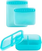 Vista 11 de Bumkins - Bolsas de silicona para bocadillos y sándwiches - Para almacenamiento, preparación de alimentos, bolsa de almuerzo - Reutilizable