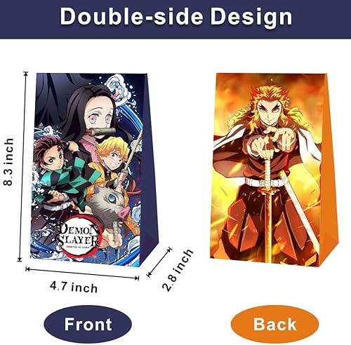 Miniatura 3 de PACSCI 12 bolsas de regalo de fiesta de demonio, bolsas de regalo, suministros de fiesta de Slayer para decoraciones de cumpleaños de niños