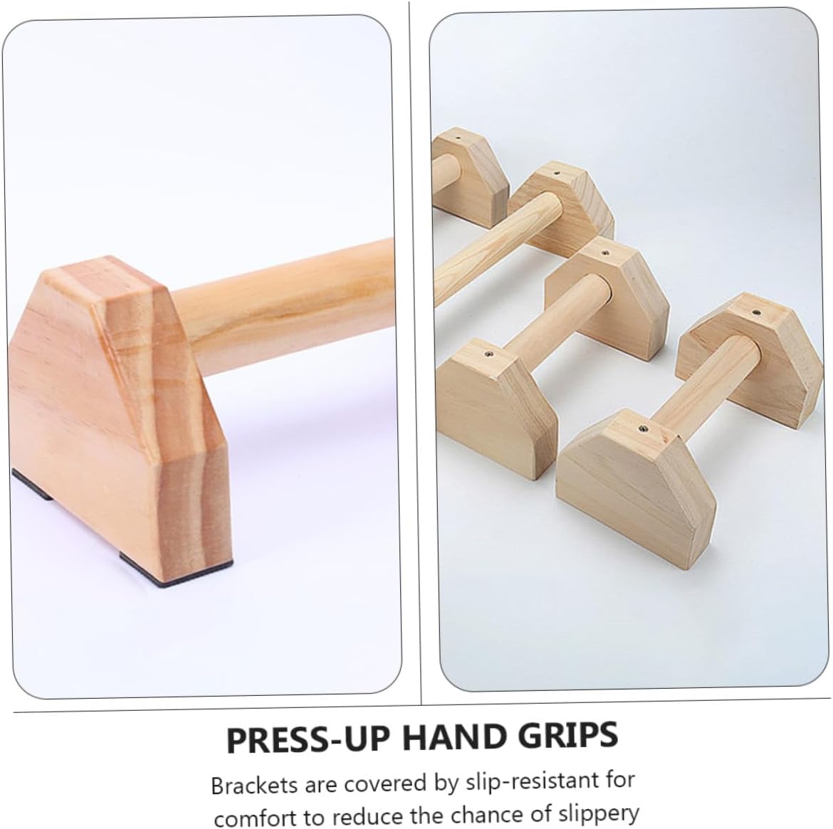 Pine Wood Push-up Stands for Home Workout Equipment Non-slip Fitness Push Up Bars to Strengthen Arms and Balance Protective Grip for Injury Prevention