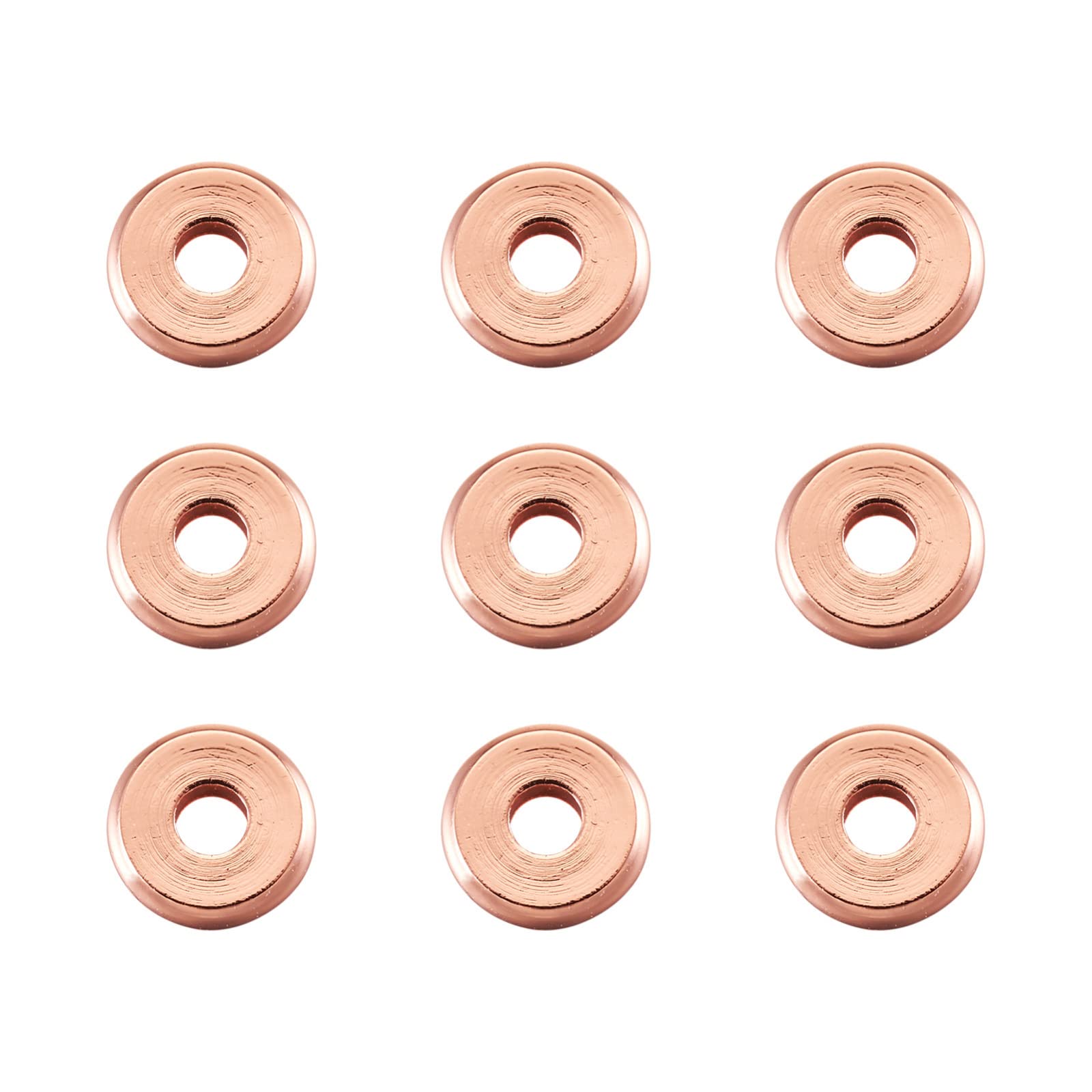 PandaHall 200pcs Brass Flat Round Spacer Beads 6mm Rose Gold Plated Metal Disc Loose Spacer Beads Tiny Smooth Beads for Bracelet Necklace Jewelry Making — image 1