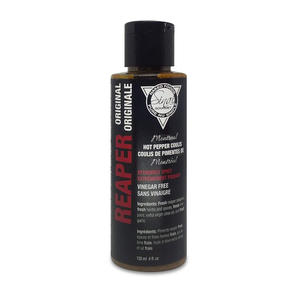 REAPER Original, Sinai Gourmet Fresh Hot Pepper Sauce, 0.12 Liter. FRESH TASTING VINEGAR-FREE CLEAN LABEL HOT SAUCE