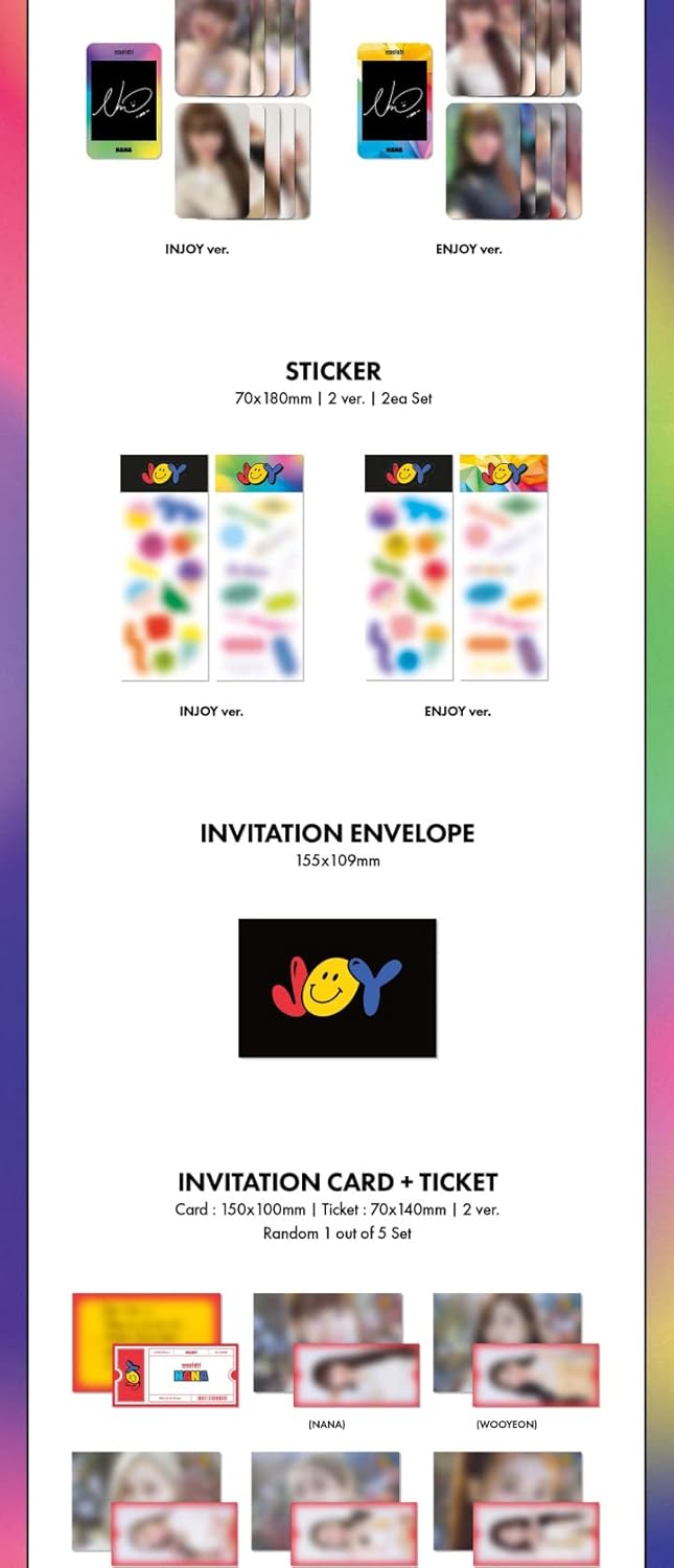 woo!ah! JOY 1st Mini Album 2 Version SET CD+1p Poster+84p PhotoBook+Holder+1p 4Cut Film Photo+1p Folding Poster On Pack+1p PostCard+2p PhotoCard+2ea Sticker+Invitation+Tracking Sealed