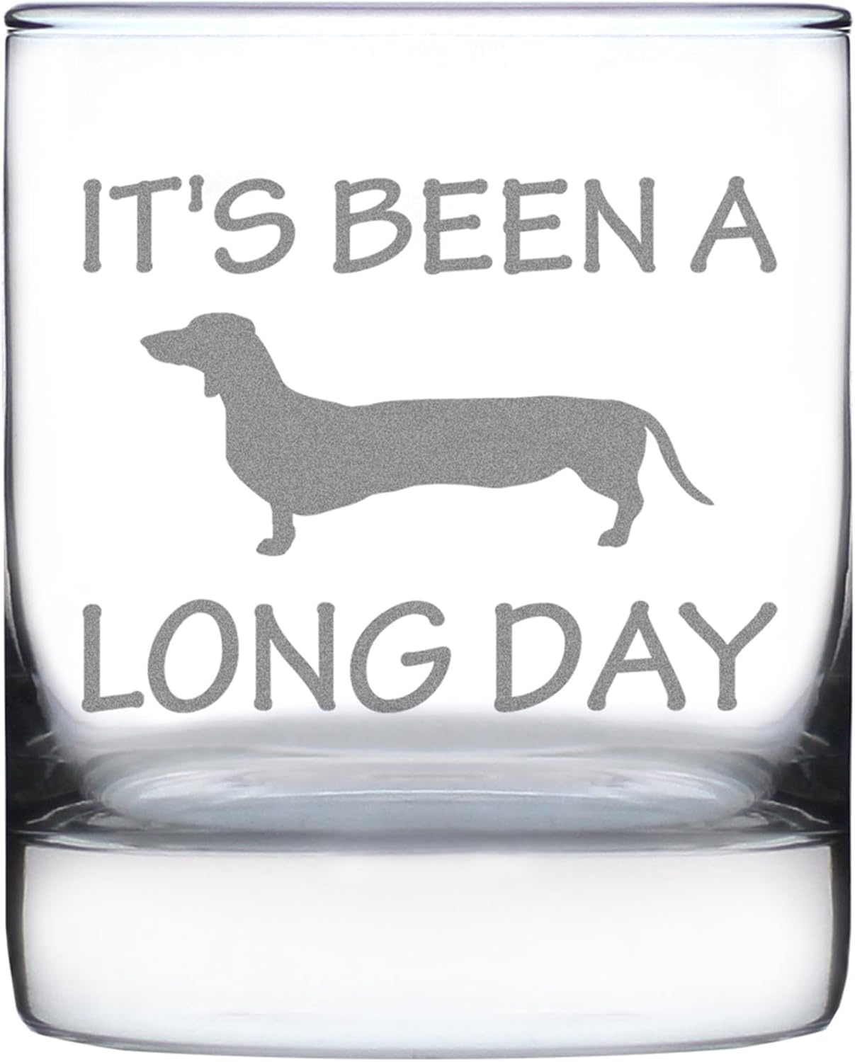 Custom Long Day - Funny Dachshund Personalized Whiskey Rocks Glass Gifts for Men & Women - Fun Whisky Drinking Tumbler Décor