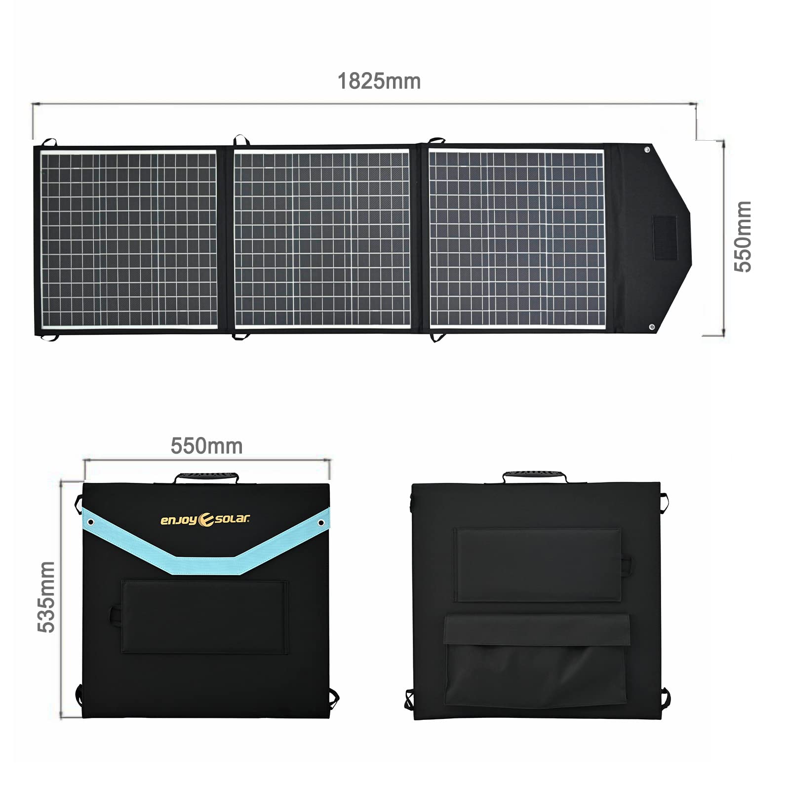 Enjoy Solar 150W Opvouwbaar Zonnepaneel voor Camping en Reizen - Zonnepaneel