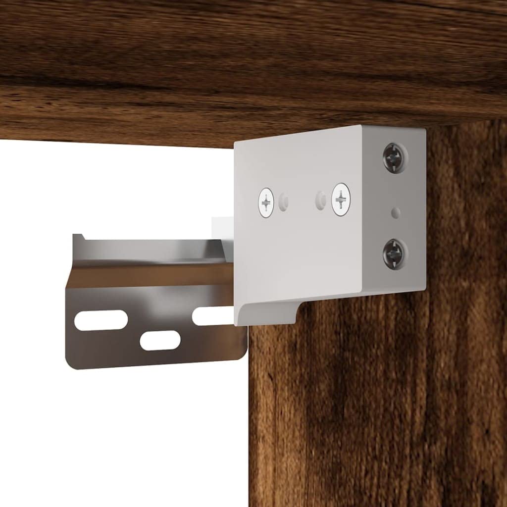 3-TLG. TV-Schrank-Set Räuchereiche Holzwerkstoff, Wandmontage, Modernes Media-Center für Wohnzimmer, Schlafzimmer, 80x34,5x40 cm