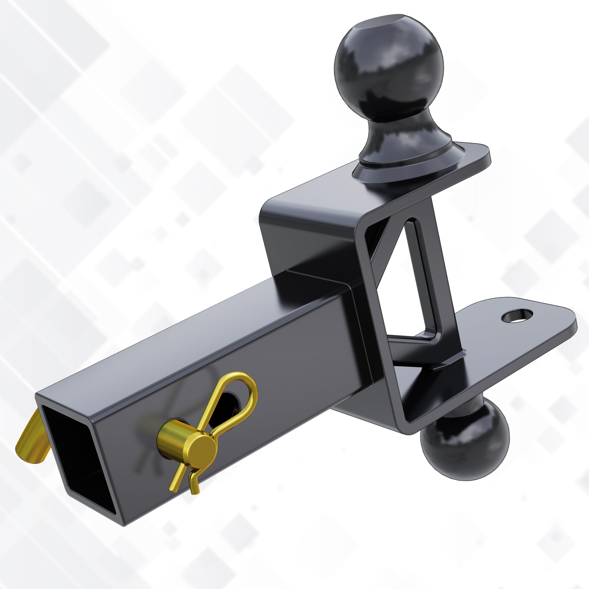 VNN ATV/UTV Dual Ball Trailer Hitch, 2 Inch & 1-7/8 Inch Ball, Fits 2-inch Receiver, 1-inch Rise, 3-in-1 ATV/UTV Multi-Hitch with Pin, ATV/UTV Receiver Hitch Towing Ball Mounts