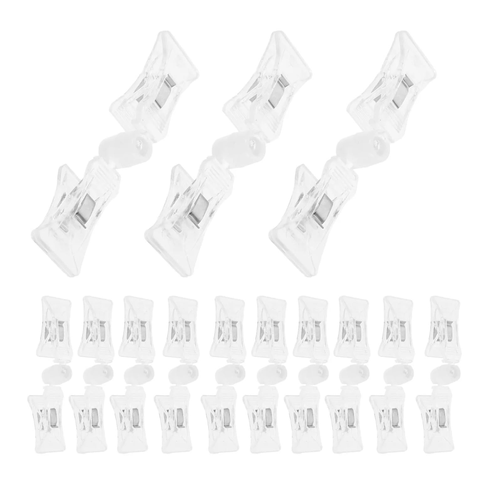 Vaeltor One Color 30Pcs Rotatable Advertising Clips Clear Plastic Sign Holders Shelf Price Tag Holders Retail Store Display Pop Clamp Merchandise