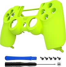 eXtremeRate Carcasa Mando PS4 Funda Delantera Placa Frontal Cubierta Reemplazable Esmerilada Antideslizante para Mando del Playstation 4 PS4 Slim Pro con JDM-040 JDM-050 JDM-055 Amarillo Fluorescente