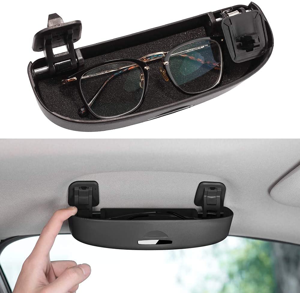 XQauto for 10th Gen Civic Glasses Sunglasses Case Holder Grab Hnadle Storage Box for Honda Civic CR-V XR-V Accord Insight 2020 2019 2018 (Black)