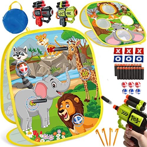4 in 1 Animal Bean Bag Toss Game for Kids -Summer Outdoor Toys for Toddlers Ages 3 4 5 6 Year Old Party Supplies, Gift Boys Girl for Birthday, Christmas, Easter Party Games