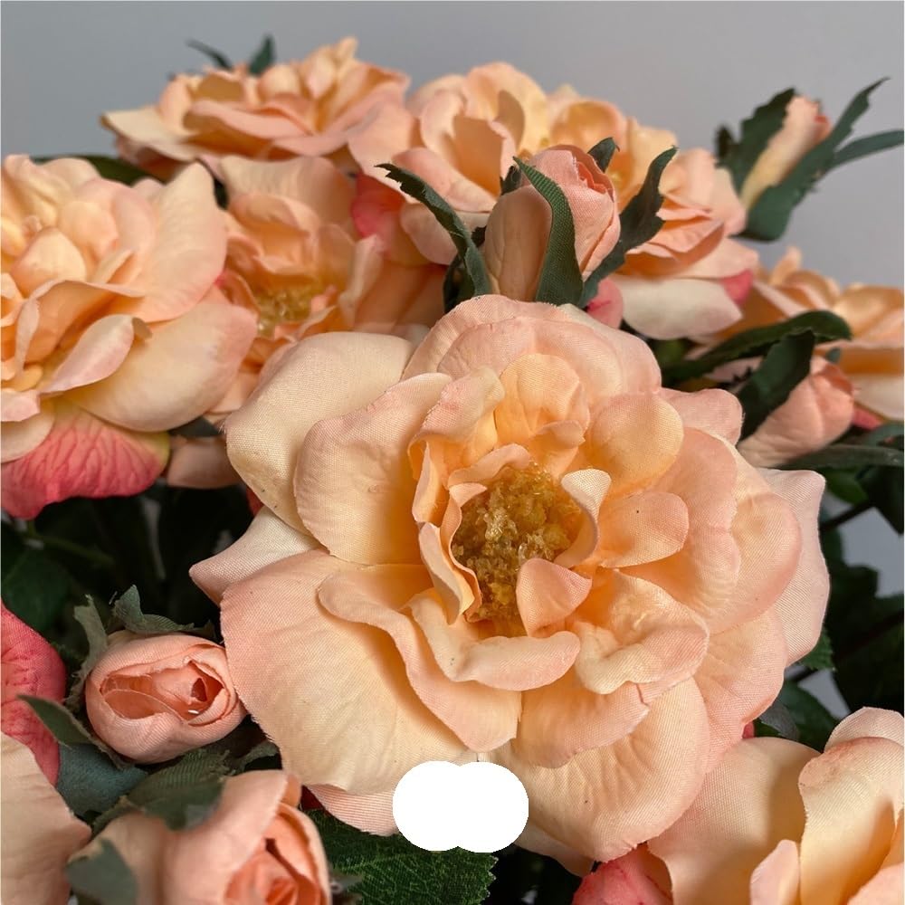 Dekoration mit Kunstblumen, Künstlicher Blumenstrauß aus Teerosen, Mehrfarbig, for Heimdekoration, Hochzeiten und Veranstaltungen(Orange)