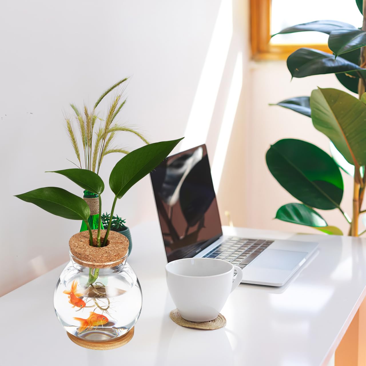Aquarium hydroponique de bureau avec base en verre Betta Aquarium décoratif pour plantes pour la décoration