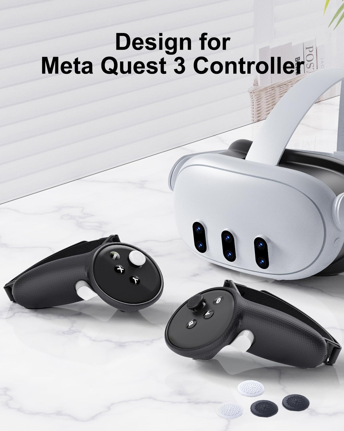Funda De Silicona Para Mandos Meta Quest 3 - Protector Antideslizante, Con Correa