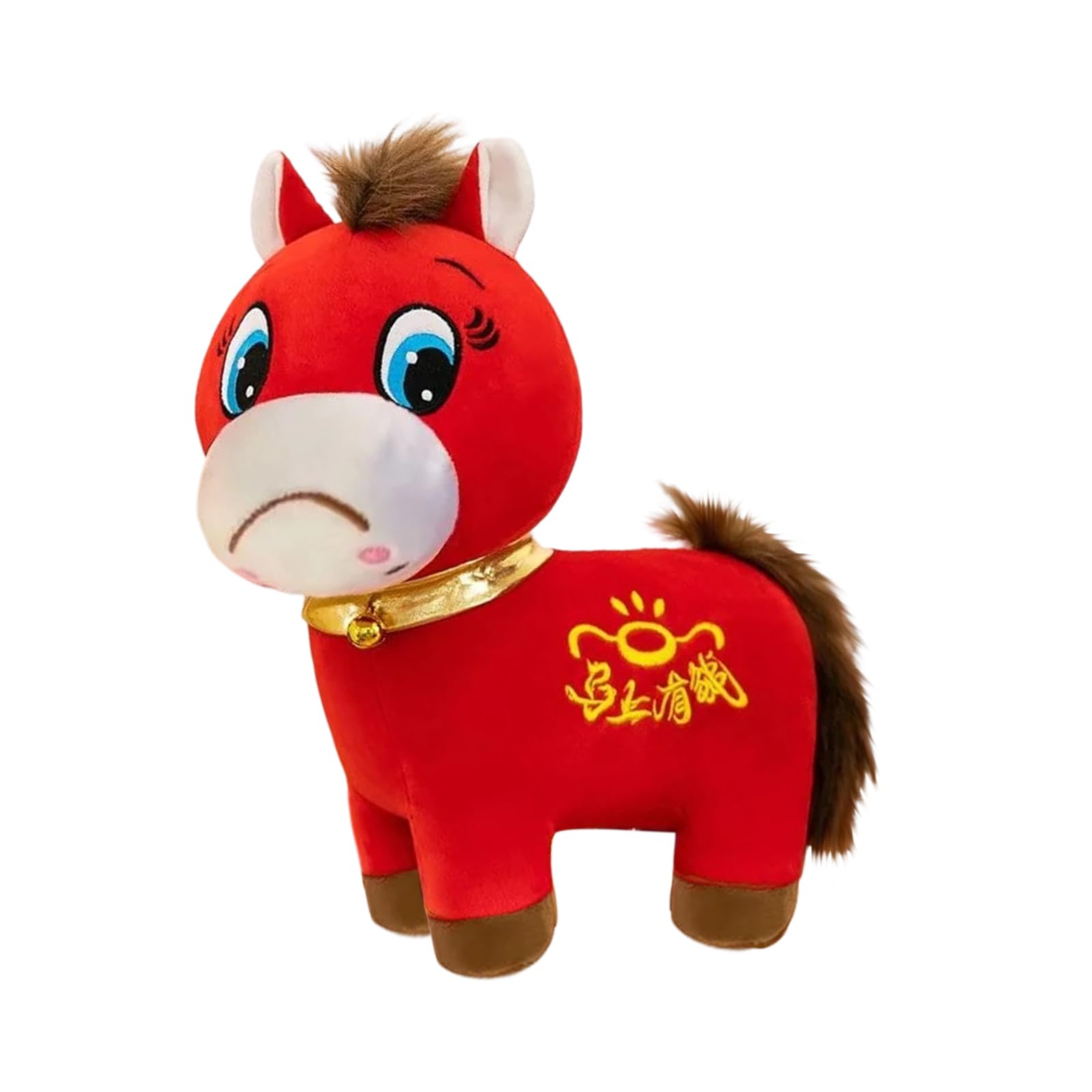 Crying Horse Plush Red Sad Horse Plush Chinese New Year 2026 Stuffed Animal Plushie for Home Office Desk